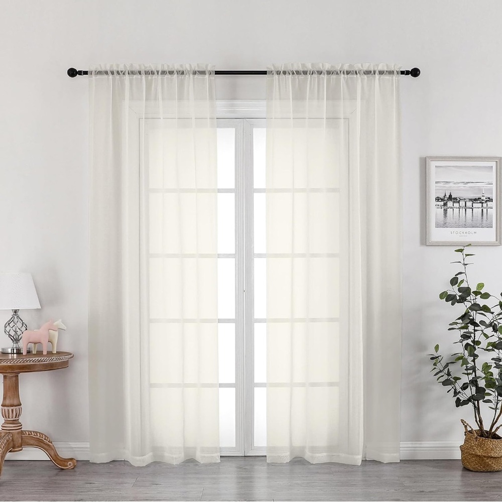 Ivory Full-Length Sheer Curtains